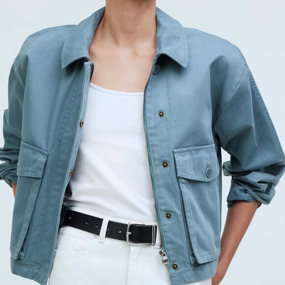 NWT Madewell Cropped Cargo Jacket (100% Cotton Canvas, XXS) NWT - Picture 3 of 7